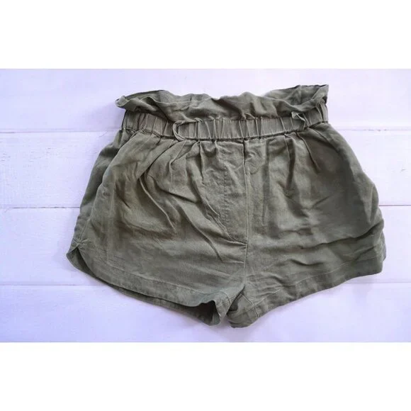 Frame Paperbag Pocket High Rise Short Army Green - Size XS - Picture 2 of 8